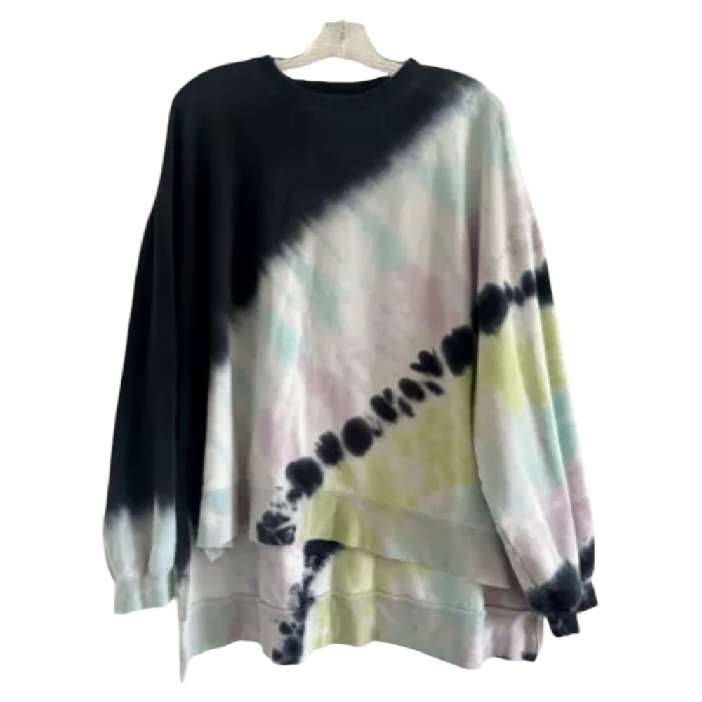 ELECTRIC & ROSE Women's Neil Tie Dye Cloud/Azulejo/Peony Sweatshirt-MEDIUM